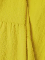 Puckered Cotton Midi Dress