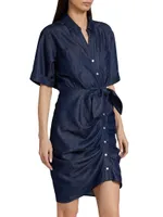 Hensley Chambray Tie-Waist Shirtdress