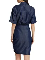 Hensley Chambray Tie-Waist Shirtdress