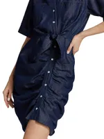 Hensley Chambray Tie-Waist Shirtdress