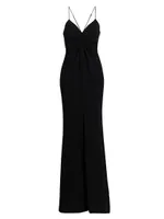 Mollie Crepe Keyhole Gown