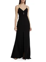 Mollie Crepe Keyhole Gown