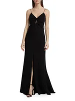 Mollie Crepe Keyhole Gown