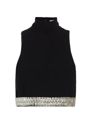 Collins Embellished Sleeveless Crop Top