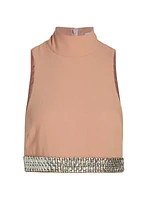 Collins Embellished Sleeveless Crop Top