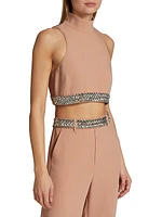 Collins Embellished Sleeveless Crop Top