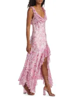 Raya Silk Floral Maxi Dress