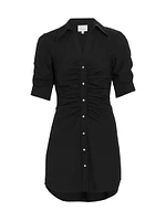 Elina Gathered Mini-Shirtdress