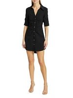Elina Gathered Mini-Shirtdress