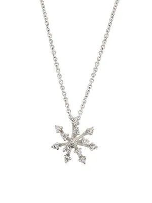 Luminus 18K White Gold & 0.18 TCW Diamond Pendant Necklace