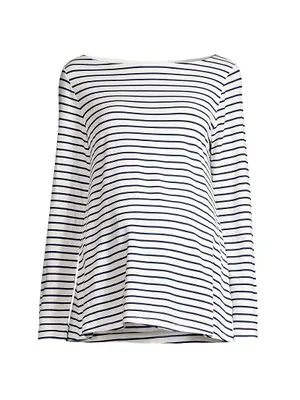 Nicolette Striped Boatneck Top