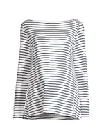 Nicolette Striped Boatneck Top