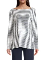 Nicolette Striped Boatneck Top