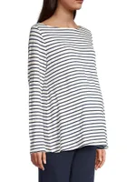 Nicolette Striped Boatneck Top