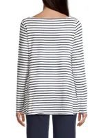 Nicolette Striped Boatneck Top