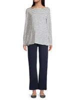 Nicolette Striped Boatneck Top