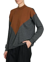 Two-Tone Wool-Blend Sweater