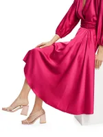Satin Crepe Knee-Length Dress