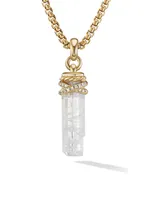 18K Yellow Gold, Rainbow Moonstone & 0.08 TCW Diamonds Amulet