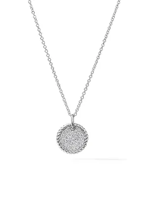 Cable Collectibles Pavé Charm Necklace with Diamonds in 18K Gold