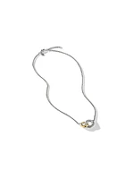 Belmont Curb Link Necklace in Sterling Silver with 18K Yellow Gold