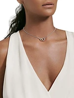 Belmont Curb Link Necklace in Sterling Silver with 18K Yellow Gold