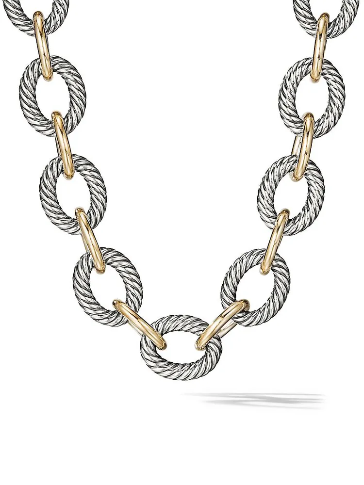 Oval Extra-Large Link Necklace with 18K Yellow Gold