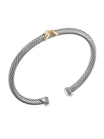 Cable X Bracelet With 18K Yellow Gold