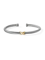 Cable X Bracelet With 18K Yellow Gold