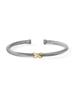 Cable X Bracelet With 18K Yellow Gold