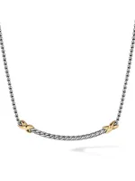 Petite X Bar Necklace With 18K Yellow Gold