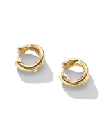 Pavé Crossover Hoop Earrings In 18K Gold With Diamonds