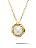 Crossover Infinity Pendant Necklace In 18K Yellow Gold With Pearl