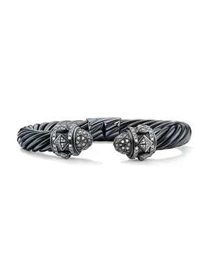 Renaissance Bracelet Blackened Sterling Silver With Pavé Diamonds