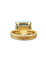 Châtelaine Ring with Turquoise & Diamonds 18K Yellow Gold