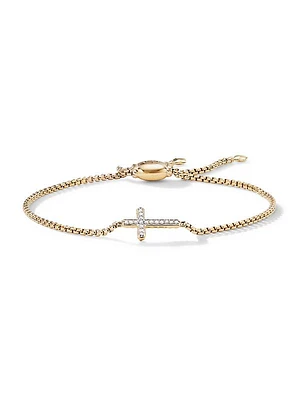 Pavé Cross Bracelet With Diamonds In 18K Gold