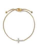 Pavé Cross Bracelet With Diamonds In 18K Gold