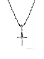 X Cross Pendant With 18K Yellow Gold
