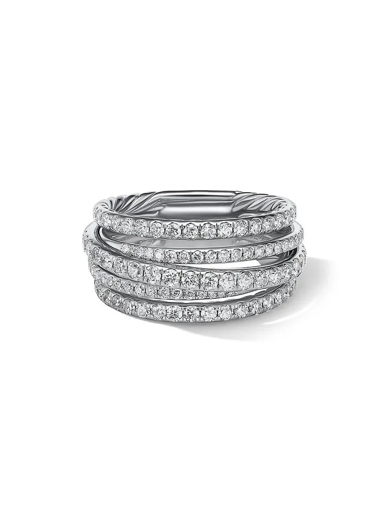 Crossover 18K White Gold & Diamond Ring