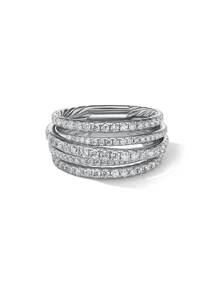 Crossover 18K White Gold & Diamond Ring