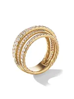 Pavé Crossover Ring 18K Yellow Gold With Diamonds