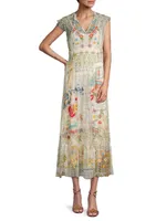 Merida Embroidered Mesh Maxi Dress