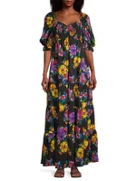Poppy Floral Silk Maxi Dress