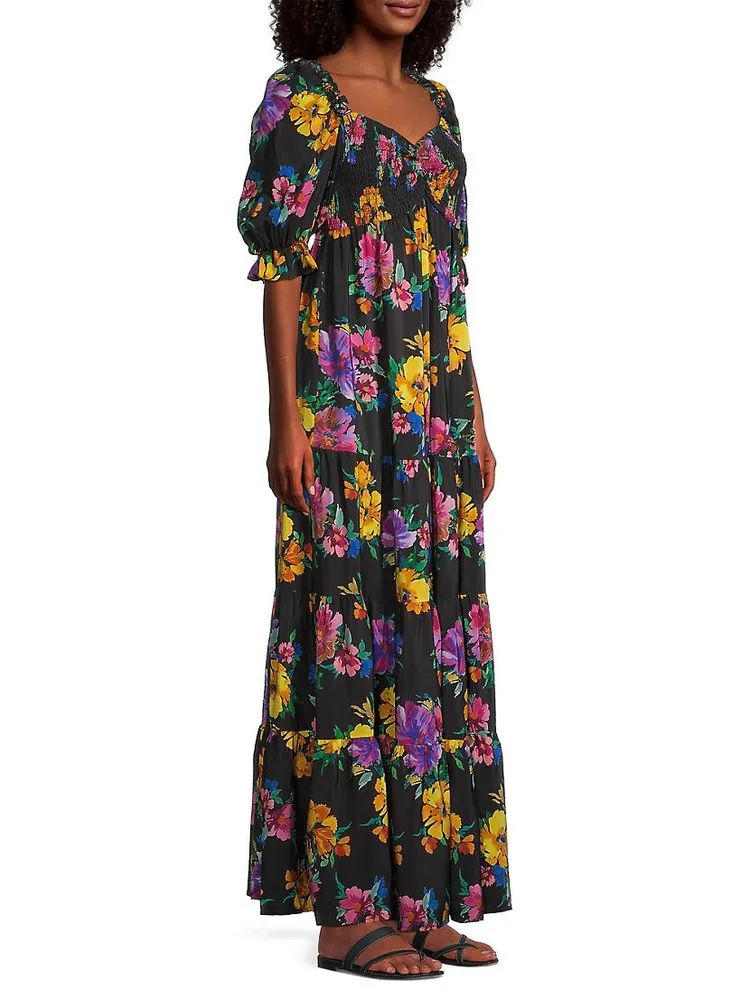 Poppy Floral Silk Maxi Dress