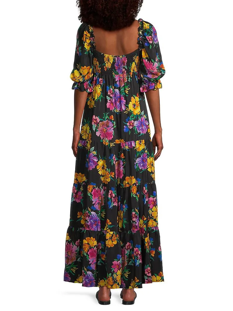Poppy Floral Silk Maxi Dress