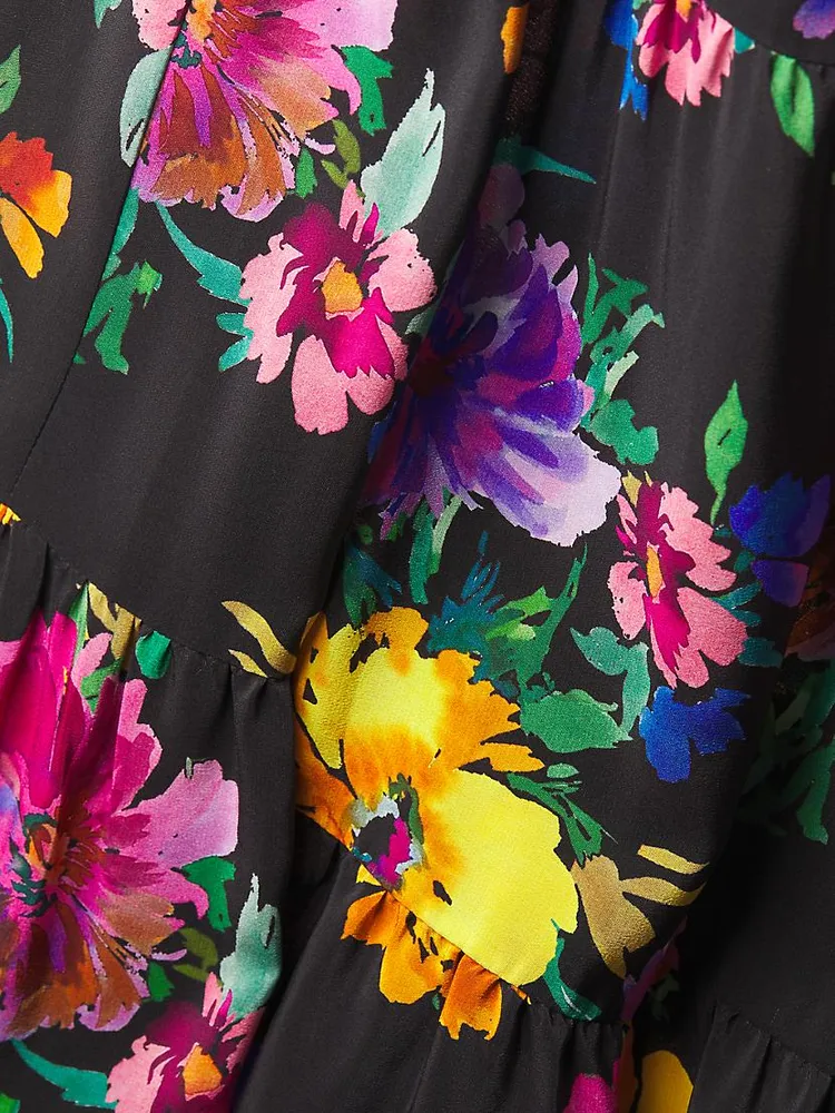 Poppy Floral Silk Maxi Dress