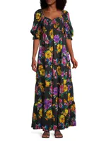Poppy Floral Silk Maxi Dress