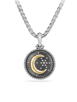Cable Collectibles Moon and Star Diamond & 18K Gold Amulet