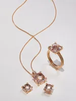 Châtelaine Stud Earrings with Morganite & Diamonds in 18k Rose Gold/8mm