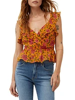 Randa Ruffled Floral Silk Top